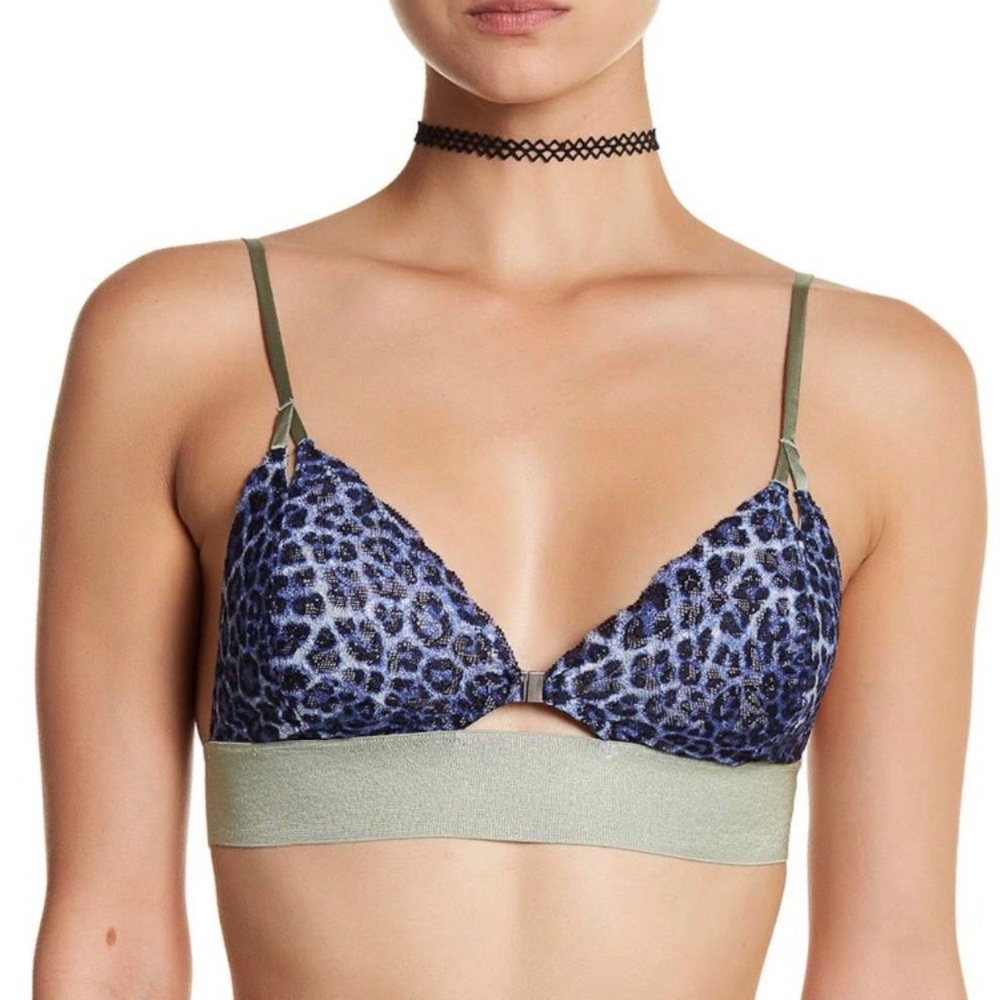 💕NWT Free People Lace Leopard Triangle Bralette